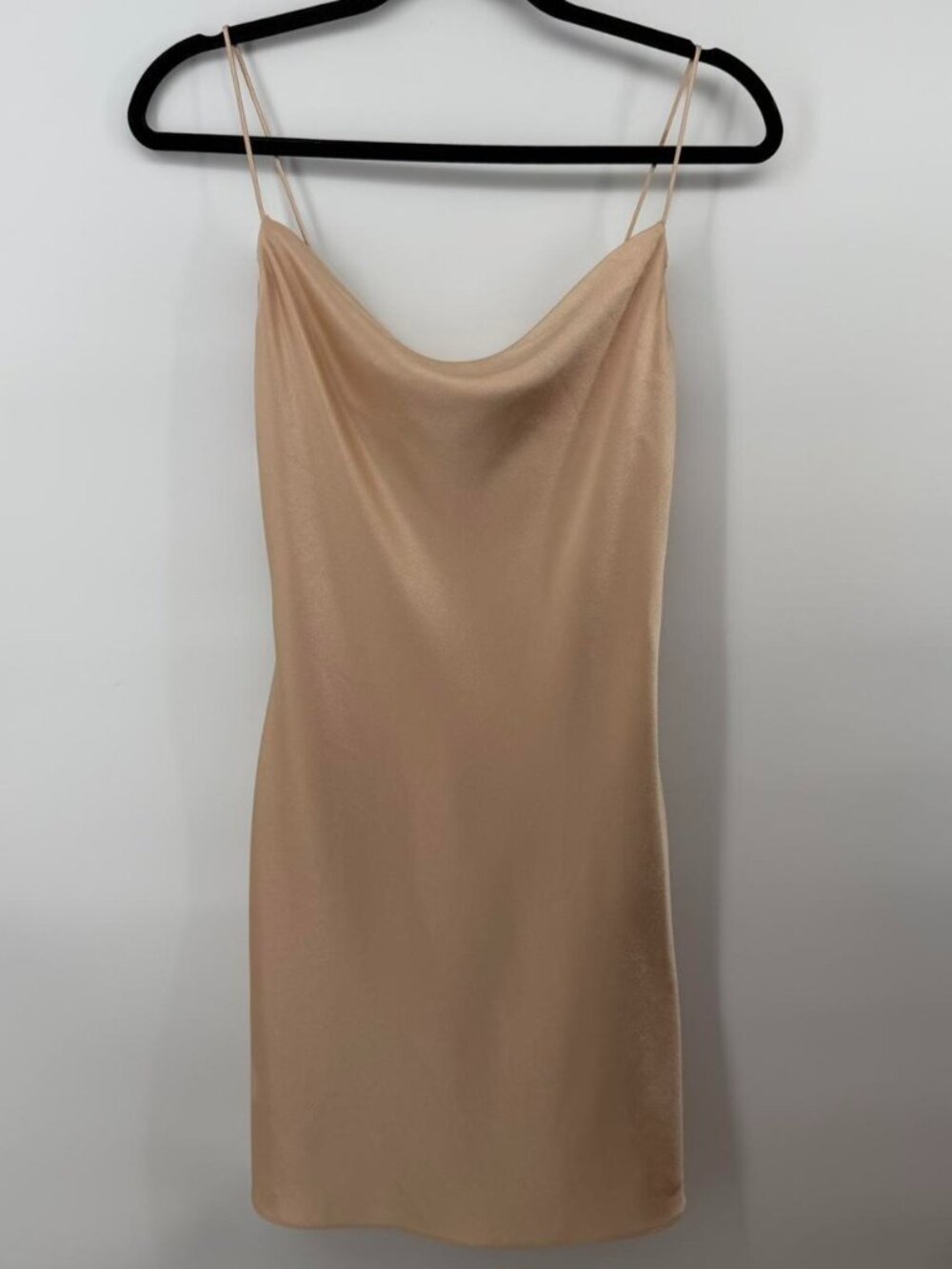 $295 Alice + Olivia Women's Pink Satin Cowl Neck Harmony Slip Dress Size 2